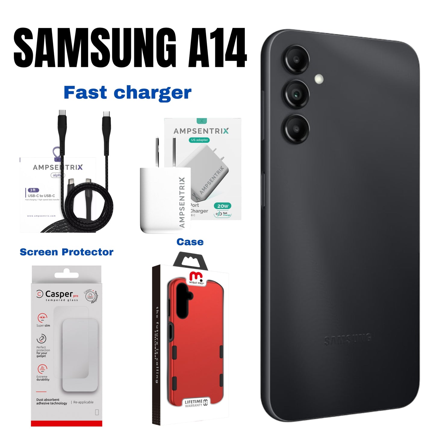 Samsung A14 5G Bundle 64GB Unlocked + Accessories Pre-Owned