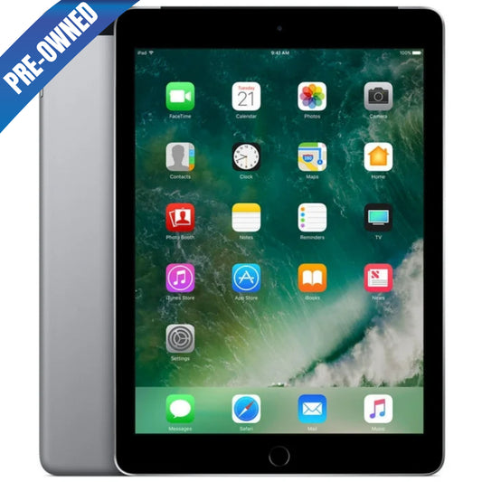 iPad 5th Gen, 9.7" 32GB Space Gray (Cellular Unlocked + Wi-Fi) Pre-Owned