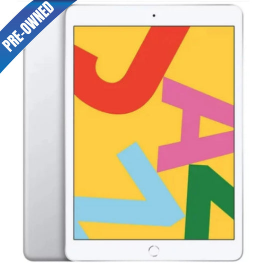 iPad 7th Gen, 10.2" 128GB Silver (Cellular Unlocked + Wi-Fi) Pre-Owned