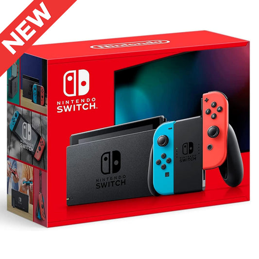 Nintendo Switch con Joy‑Con azul neón y rojo neón - Nuevo